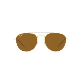 Ray Ban Polished Gold Sunglasses with Brown Classic Lenses-RB_3589_925083_55mm
