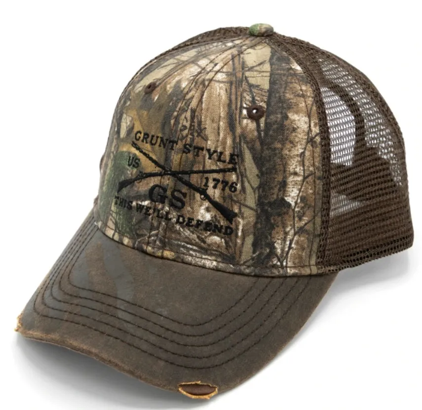 Real tree xtra grunt style flag hat