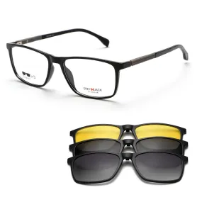 Rectangle Clip on Rectangle Clip on TR90 Spectacle Frame with Sunglasses Lens 10009