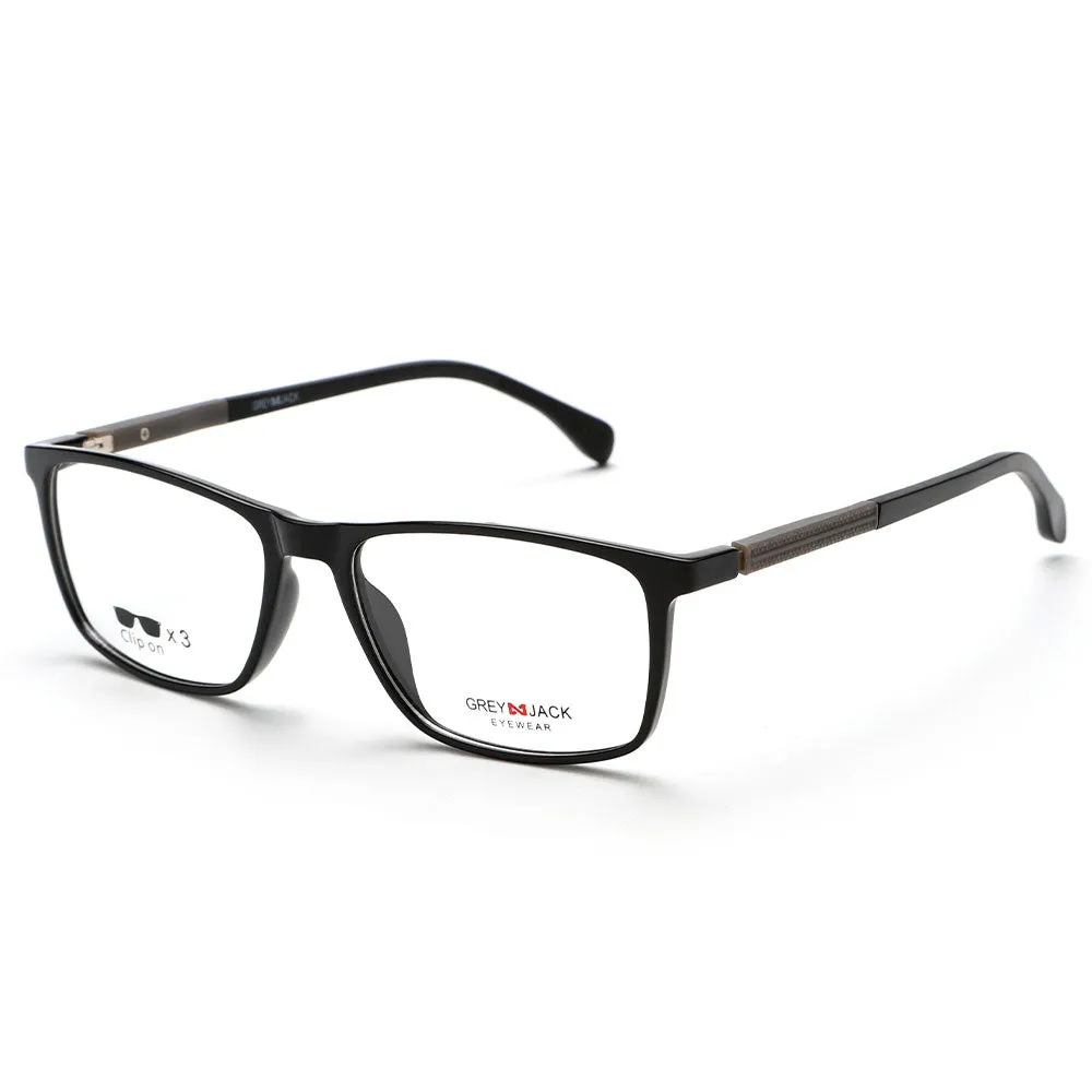 Rectangle Clip on Rectangle Clip on TR90 Spectacle Frame with Sunglasses Lens 10009