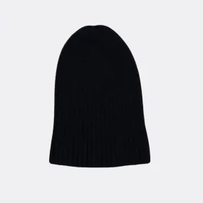 Recycled Cashmere Beanie (Black)