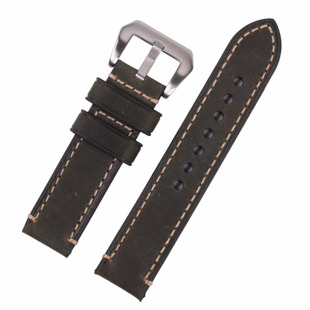 Retro Leather Straps Compatible with the Mountblanc 22mm Range