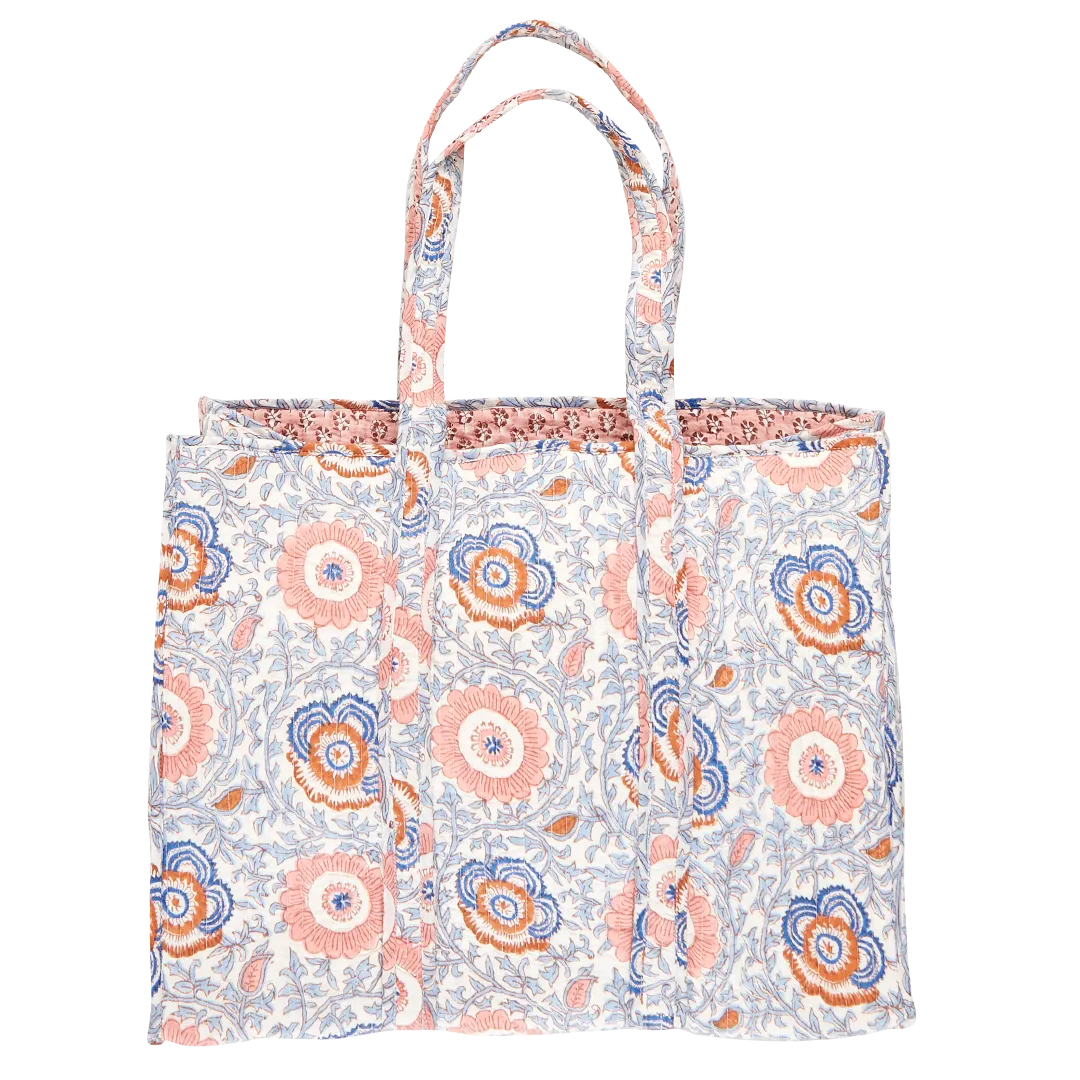 Reversible Large Quilted Tote - Lisbon Floral