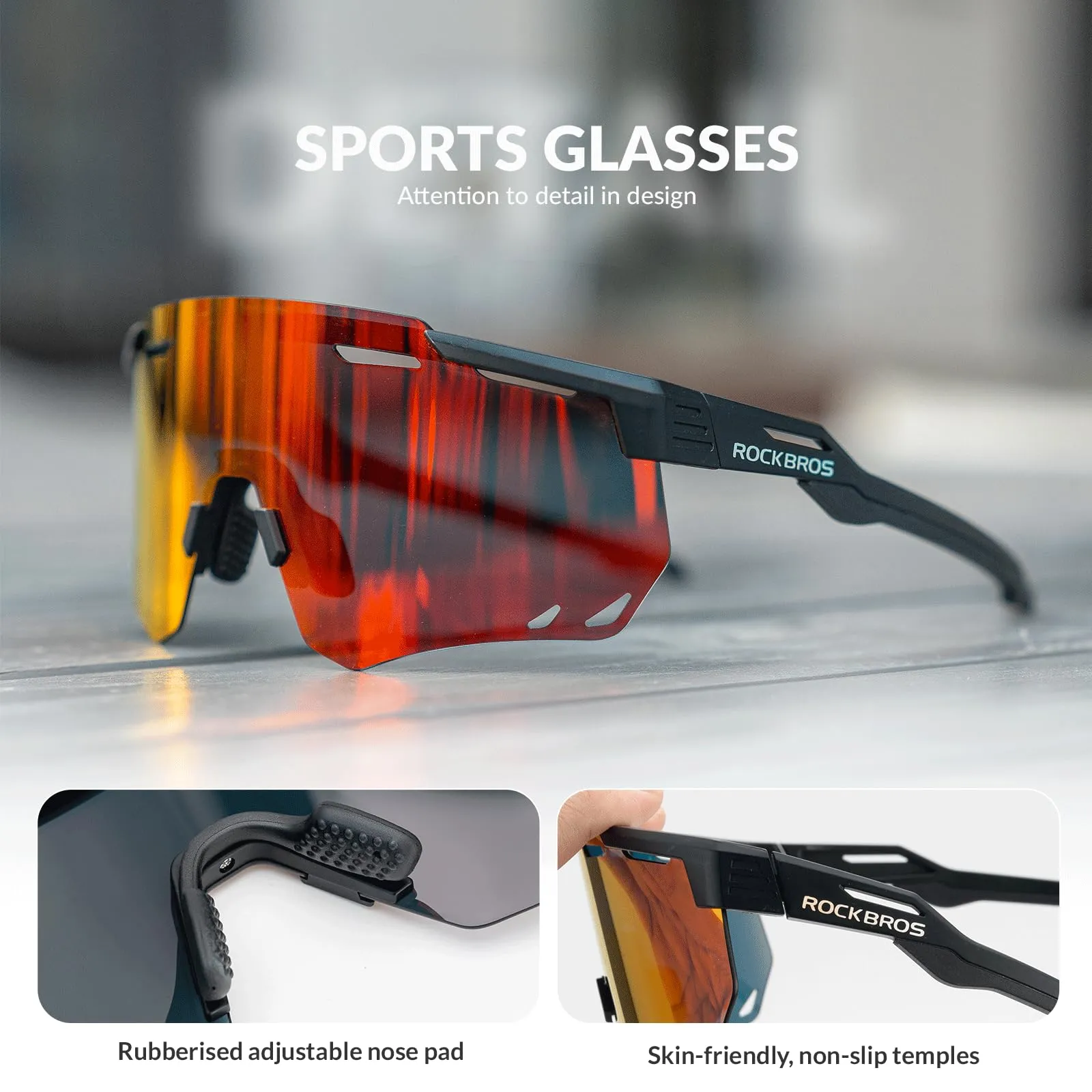 ROCKBROS Polarized Sunglasses 100% UV400 Protection Cycling Glasses