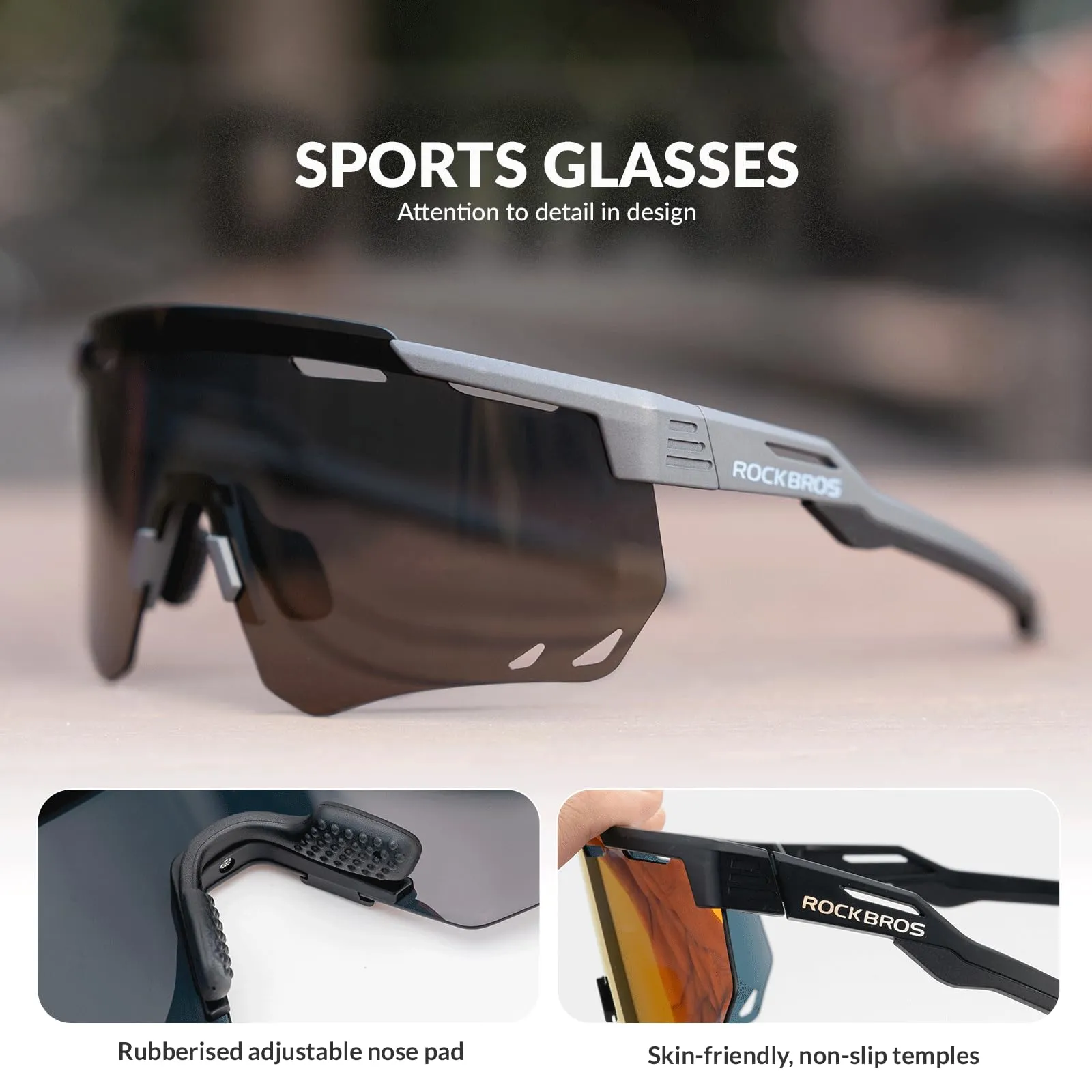 ROCKBROS Polarized Sunglasses 100% UV400 Protection Cycling Glasses