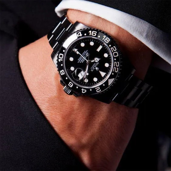 Rolex Black Submarine Automatic Black Strap Men's Watch For Man Local Time Ring Rlx-Blk Black Dial Gift Watch RLX-BLK-99