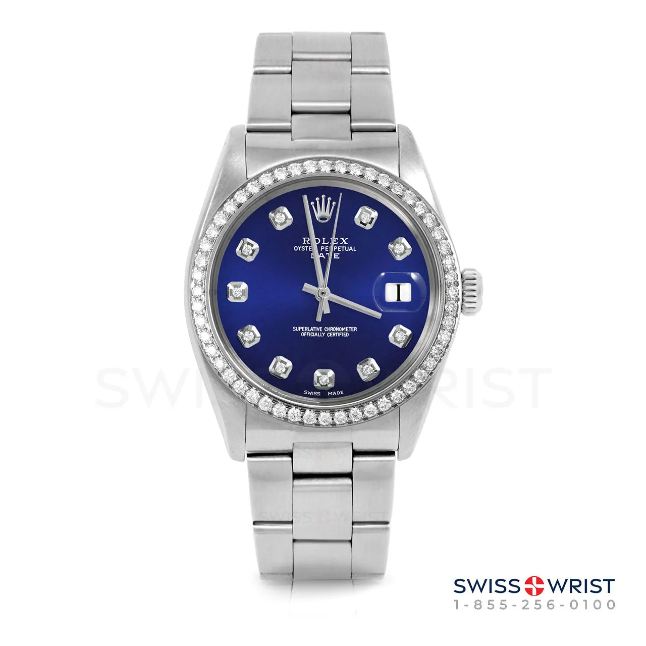 Rolex Date 34mm | 1500-SS-BLU-DIA-AM-BDS-OYS