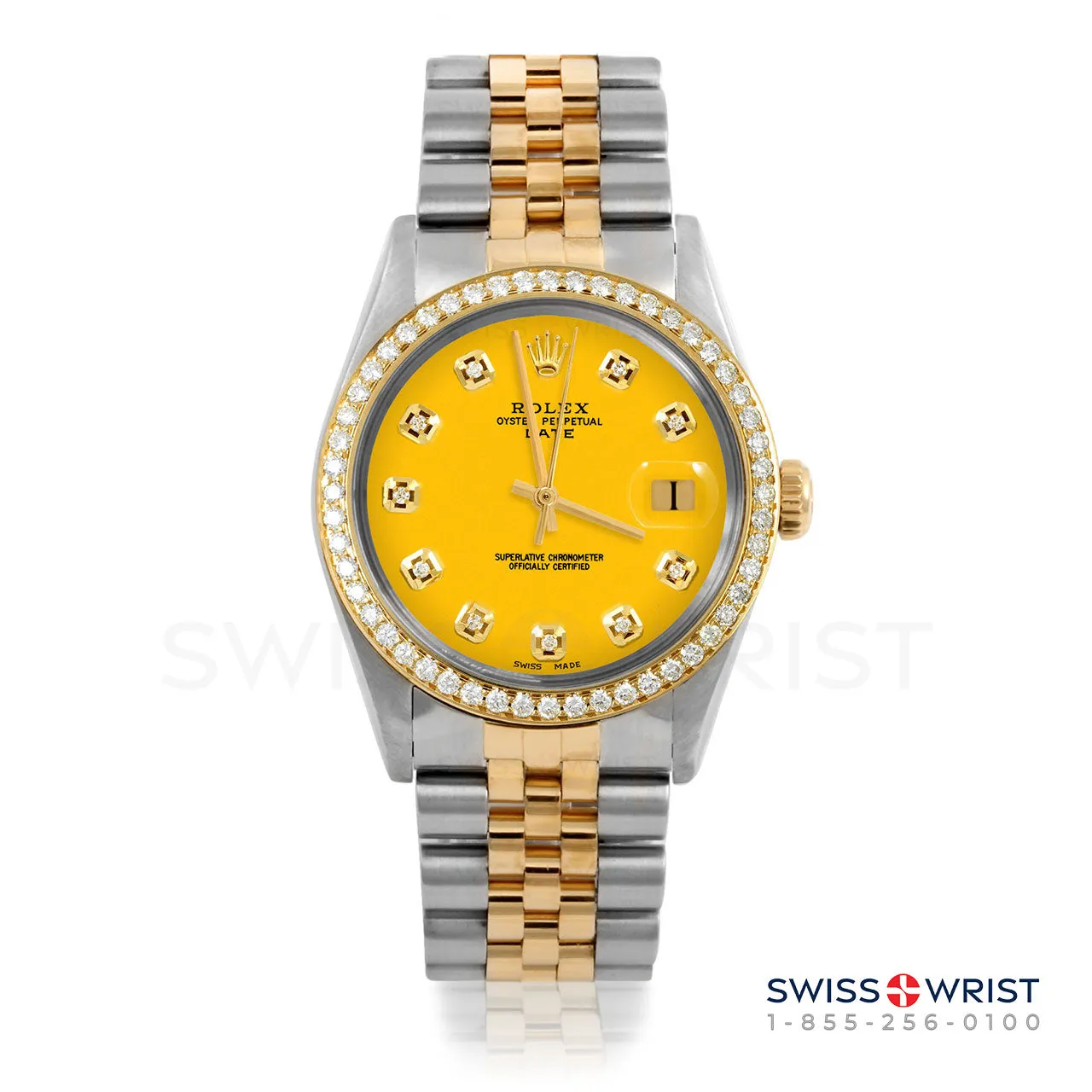 Rolex Date 34mm | 1500-TT-YLW-DIA-AM-BDS-JBL