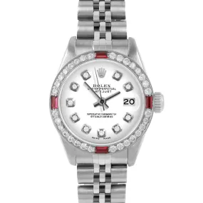 Rolex Datejust 26mm | 6917-SS-WHT-DIA-AM-4RBY-JBL