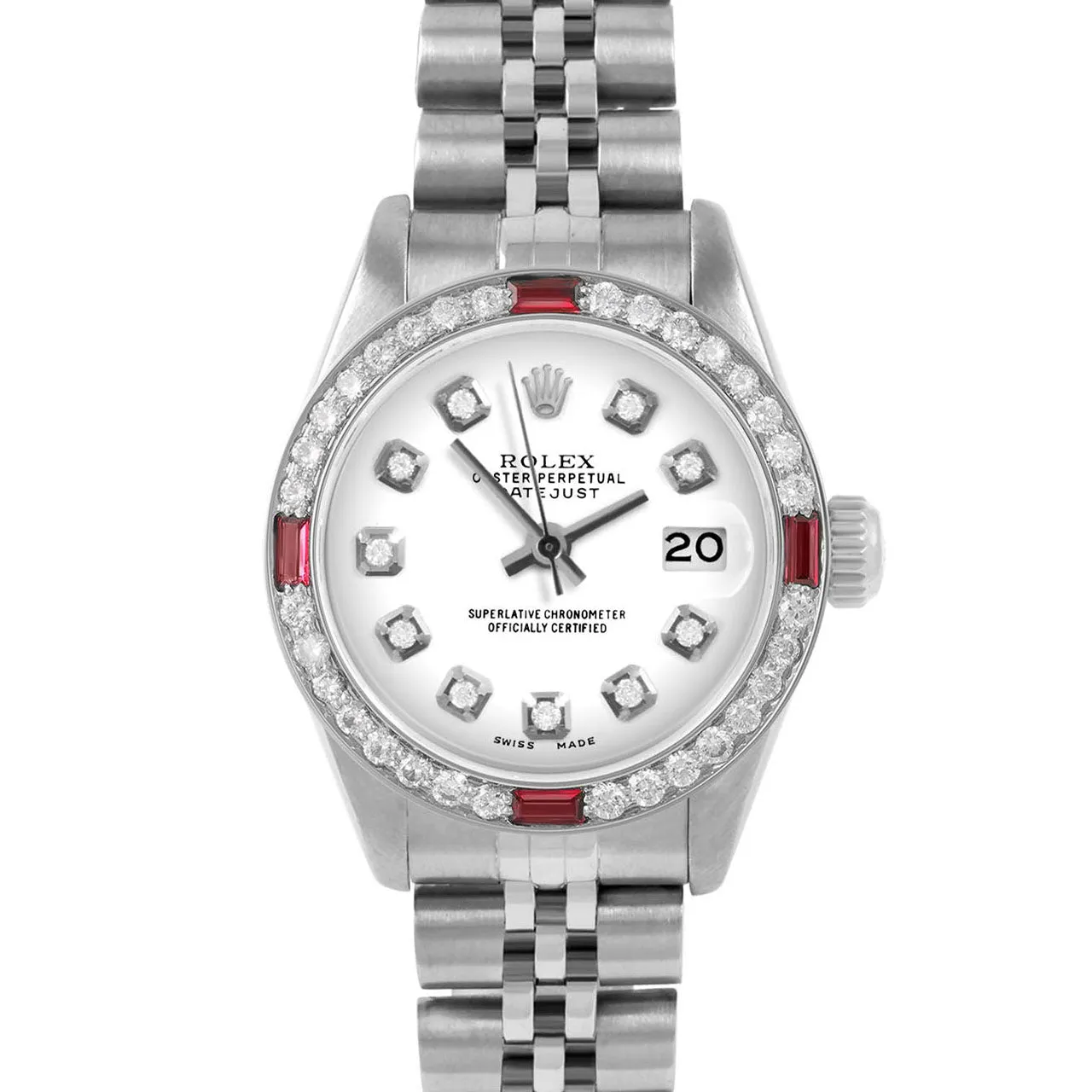 Rolex Datejust 26mm | 6917-SS-WHT-DIA-AM-4RBY-JBL