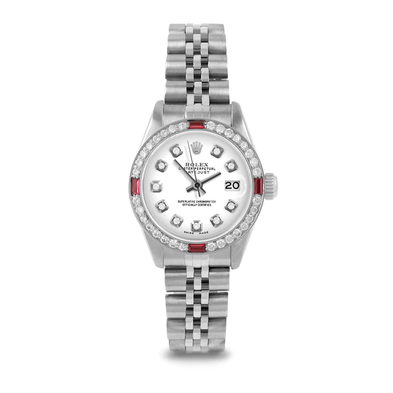 Rolex Datejust 26mm | 6917-SS-WHT-DIA-AM-4RBY-JBL