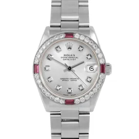 Rolex Datejust 31mm | 6827-SS-SLV-DIA-AM-4RBY-OYS