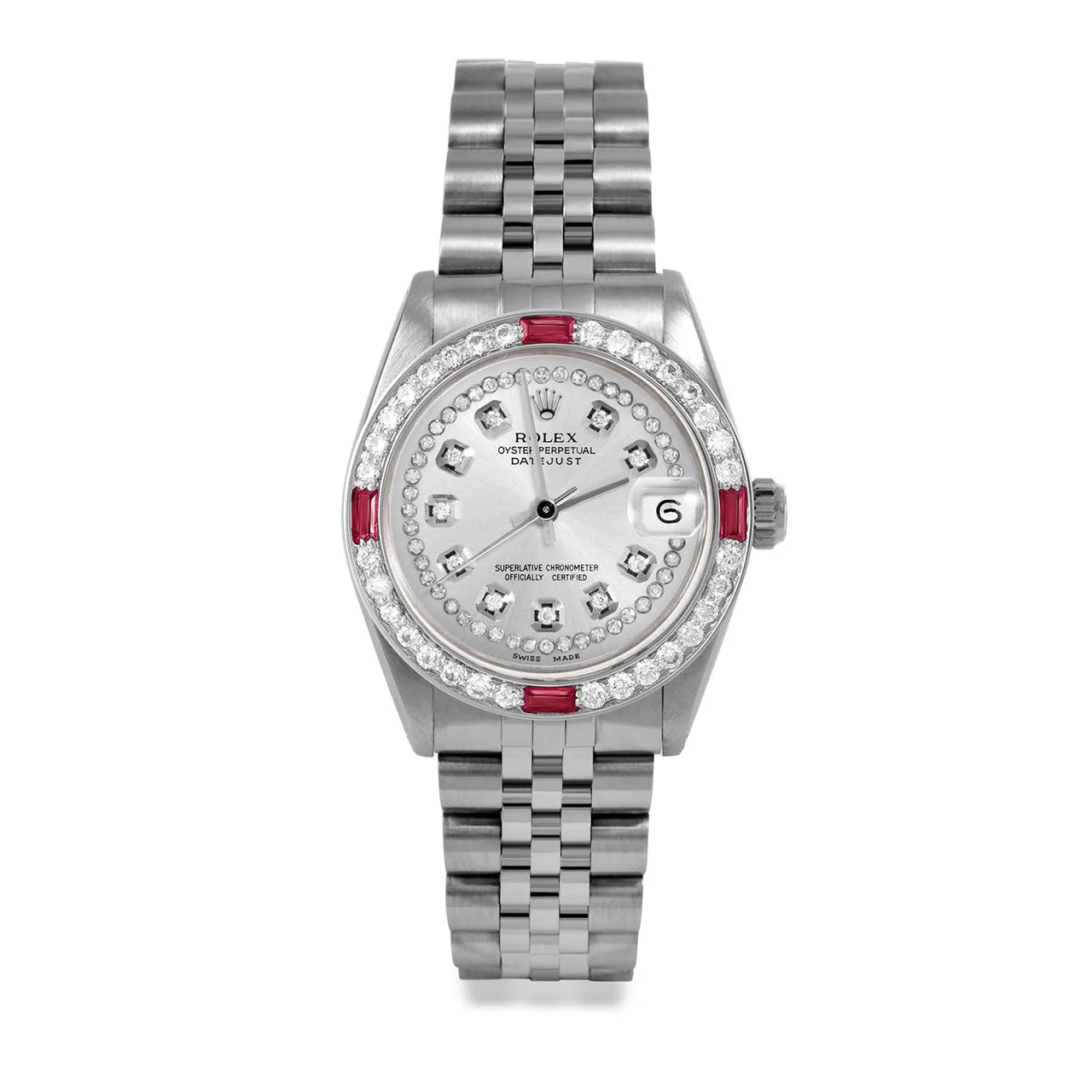 Rolex Datejust 31mm | 6827-SS-SLV-STRD-4RBY-JBL