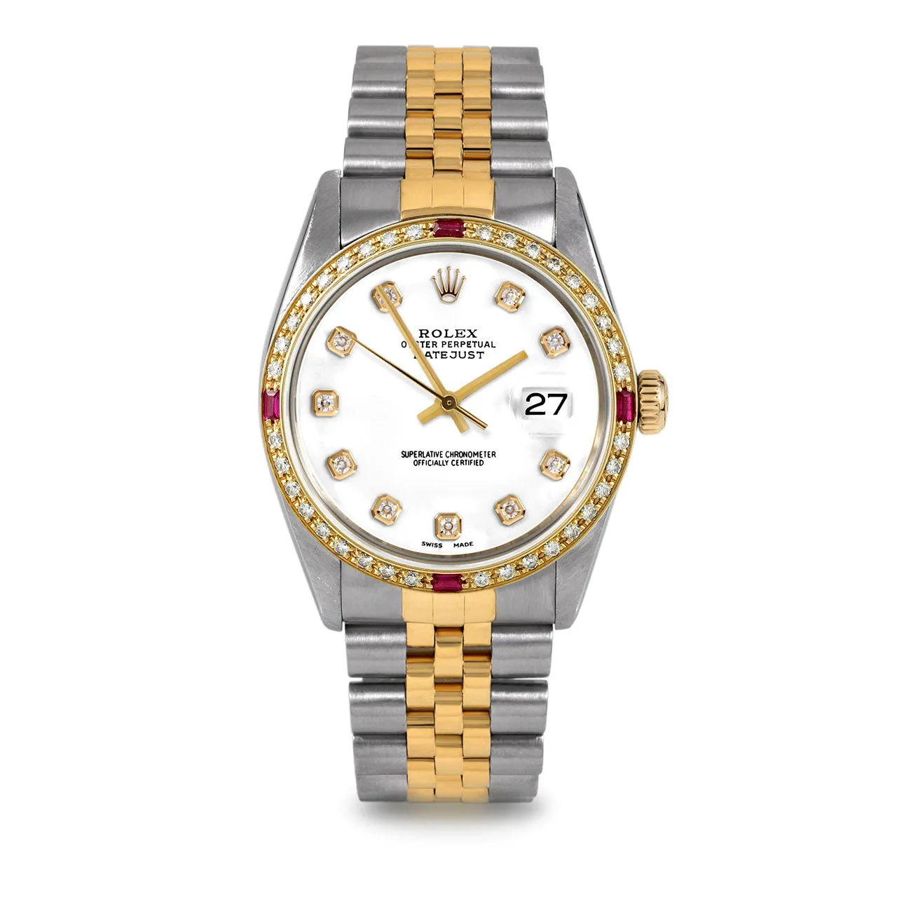 Rolex Datejust 36mm | 16013-WHT-DIA-AM-4RBY-JBL