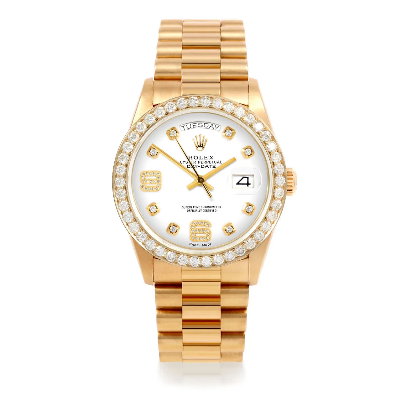 Rolex Day-Date 36mm | 18038-WHT-8DA69-25CT-PRS