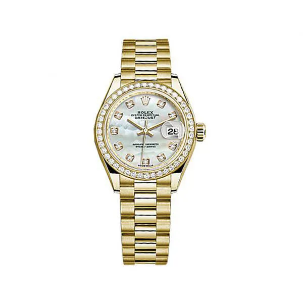 Rolex Lady-Datejust Mother Of Pearl Dial Automatic 18 Carat Yellow Gold Watch 279138MDP