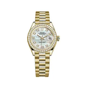 Rolex Lady-Datejust Mother Of Pearl Dial Automatic 18 Carat Yellow Gold Watch 279138MDP