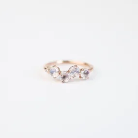 Rose Gold Round Rainbow Moonstone Ring