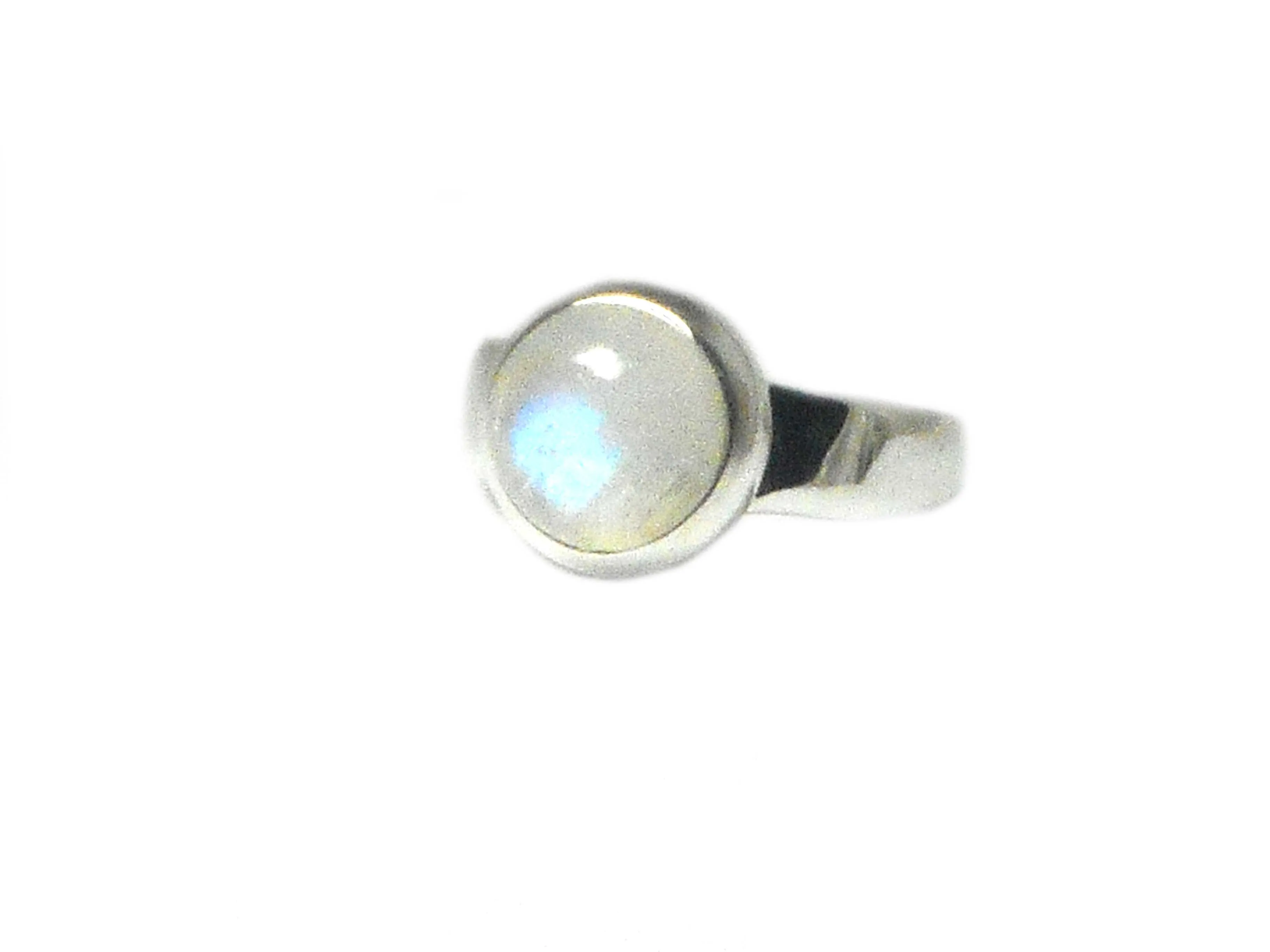 Round Moonstone Sterling Silver 925 Gemstone Ring  - Gift Boxed