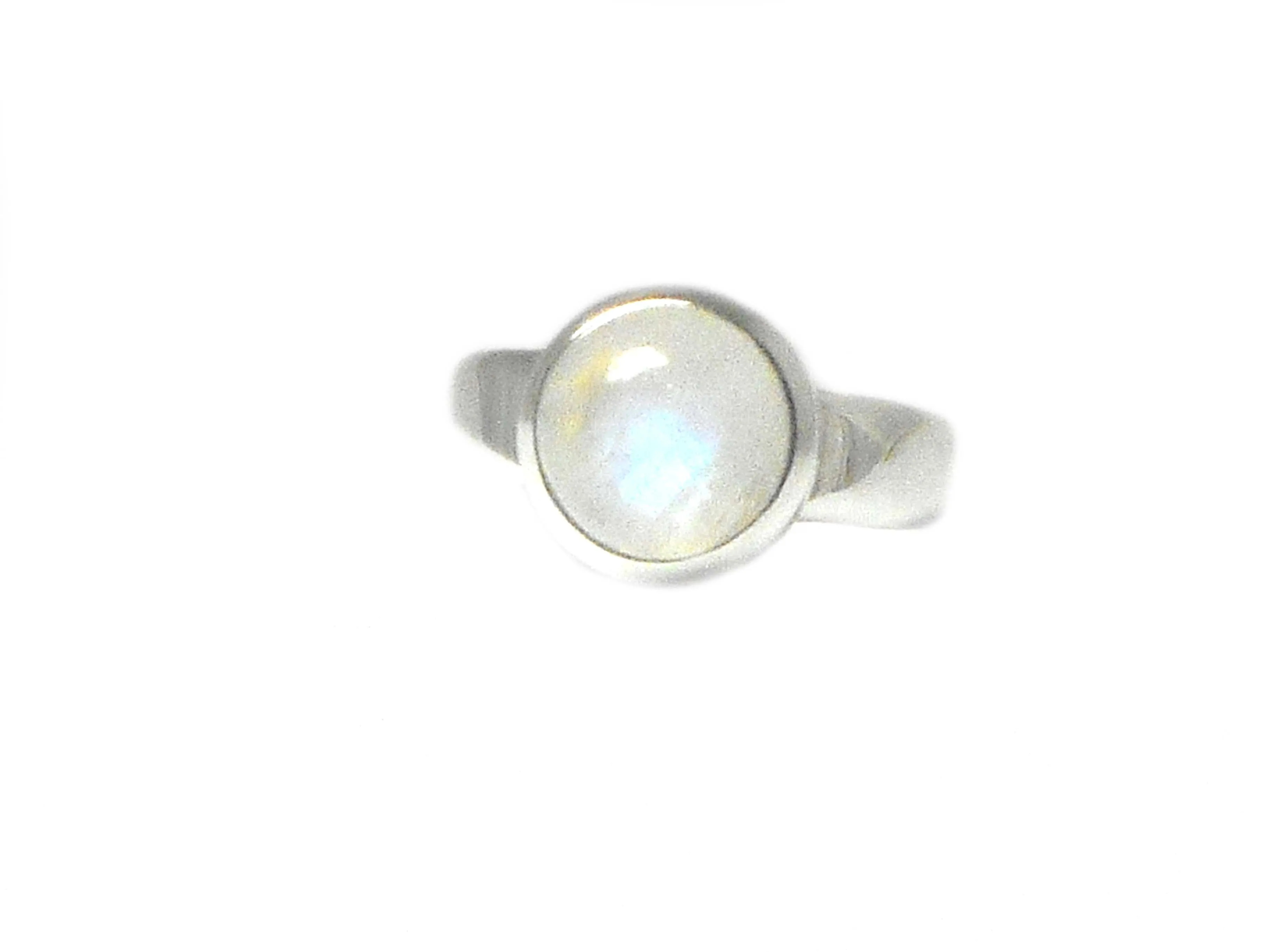 Round Moonstone Sterling Silver 925 Gemstone Ring  - Gift Boxed
