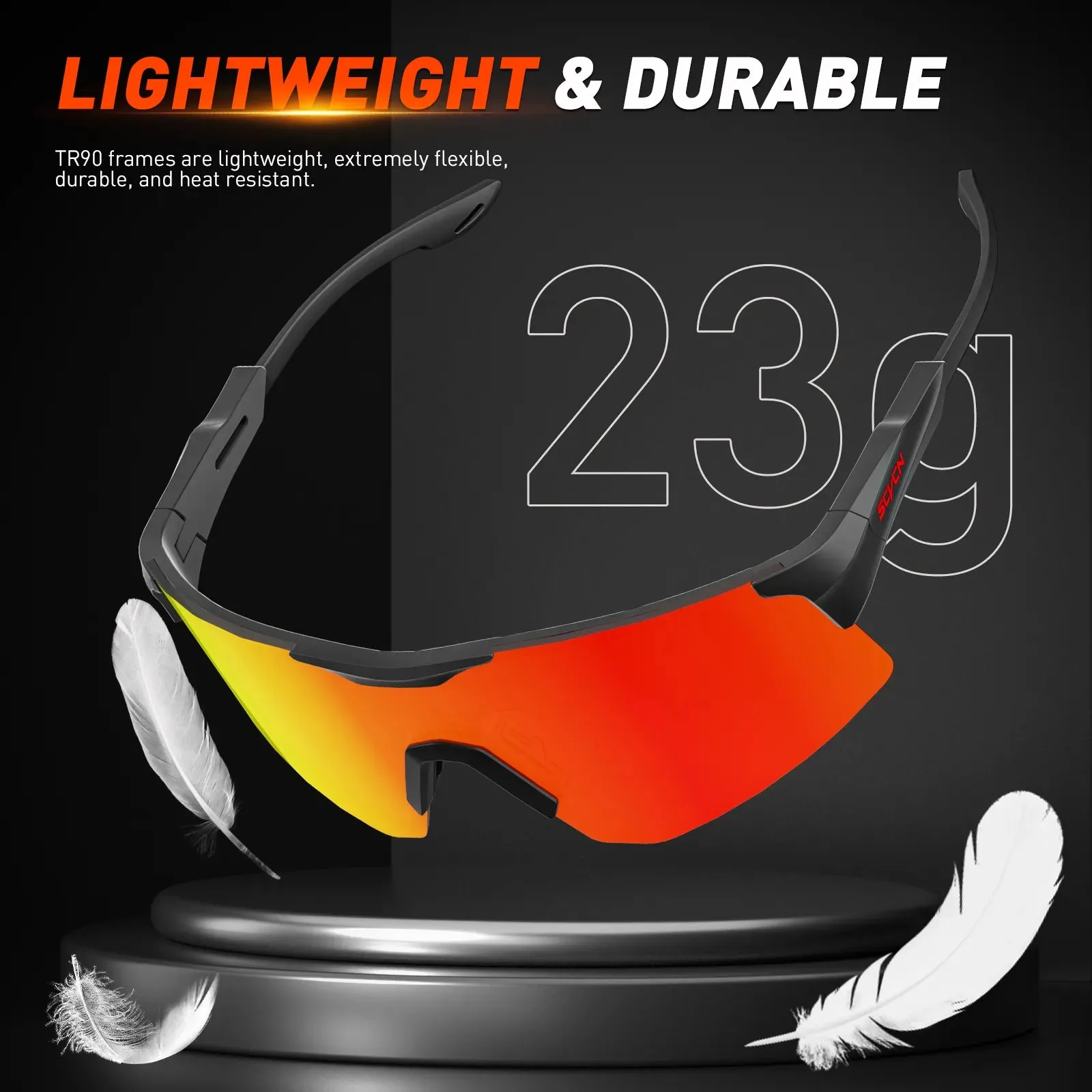SCVCN Polarized Cycling Glasses UV400 Protection Eyewear Men Women Outdoor Sports Running Fishing Sunglasses Road MTB Goggles
