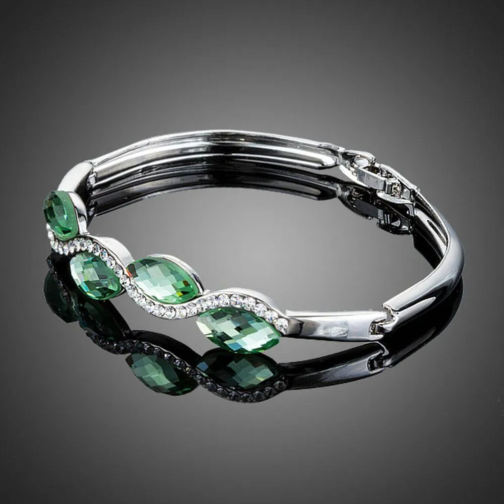 Sea Wave Crystal Bangle Bracelet