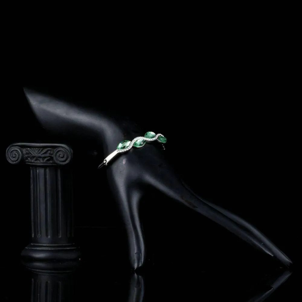 Sea Wave Crystal Bangle Bracelet