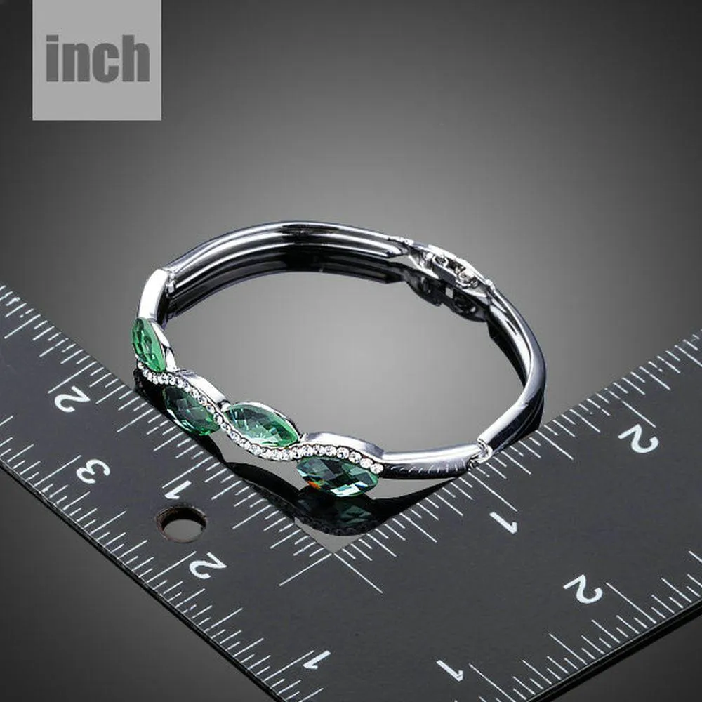 Sea Wave Crystal Bangle Bracelet
