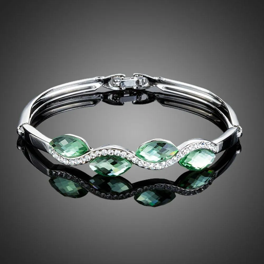 Sea Wave Crystal Bangle Bracelet
