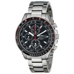 Seiko SSC007 Men's X Prospex Solar Black Dial Stainless Steel Bracelet Chronograph Alarm Watch