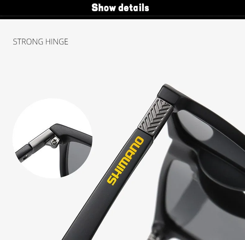 SHIMANO Polarized Fishing Sunglasses Square Black/Grey