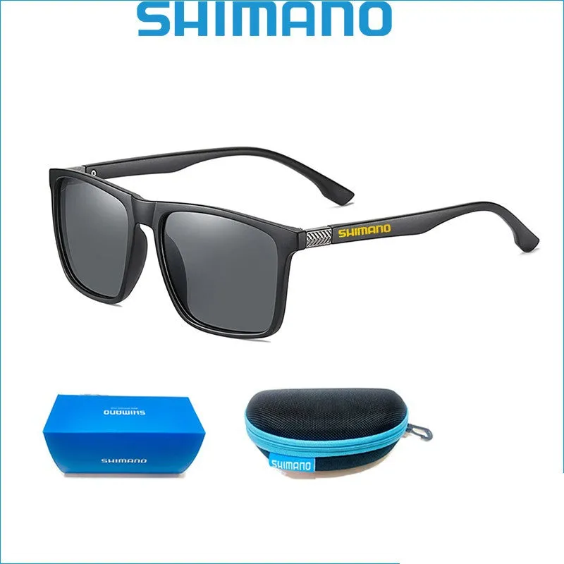 SHIMANO Polarized Fishing Sunglasses Square Black/Grey
