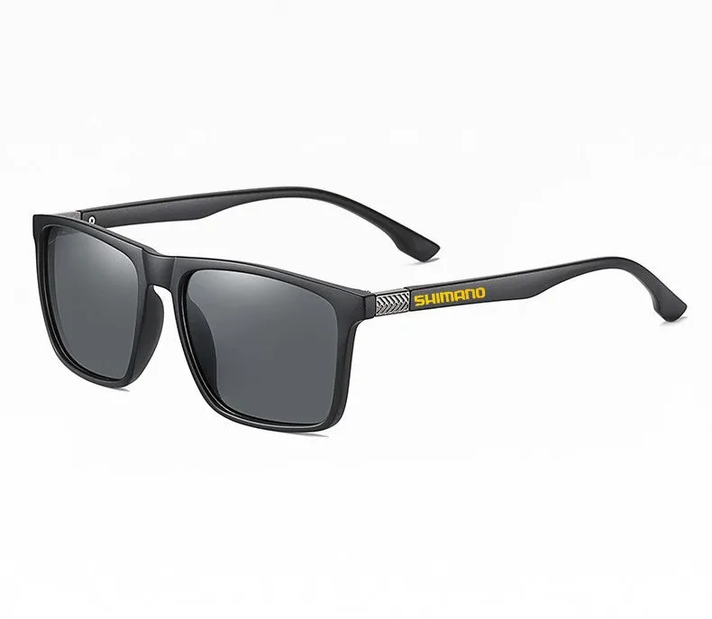 SHIMANO Polarized Fishing Sunglasses Square Black/Grey