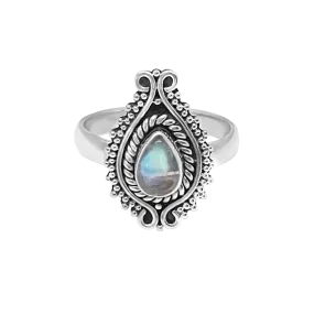 Silver Night Sky Moonstone Ring