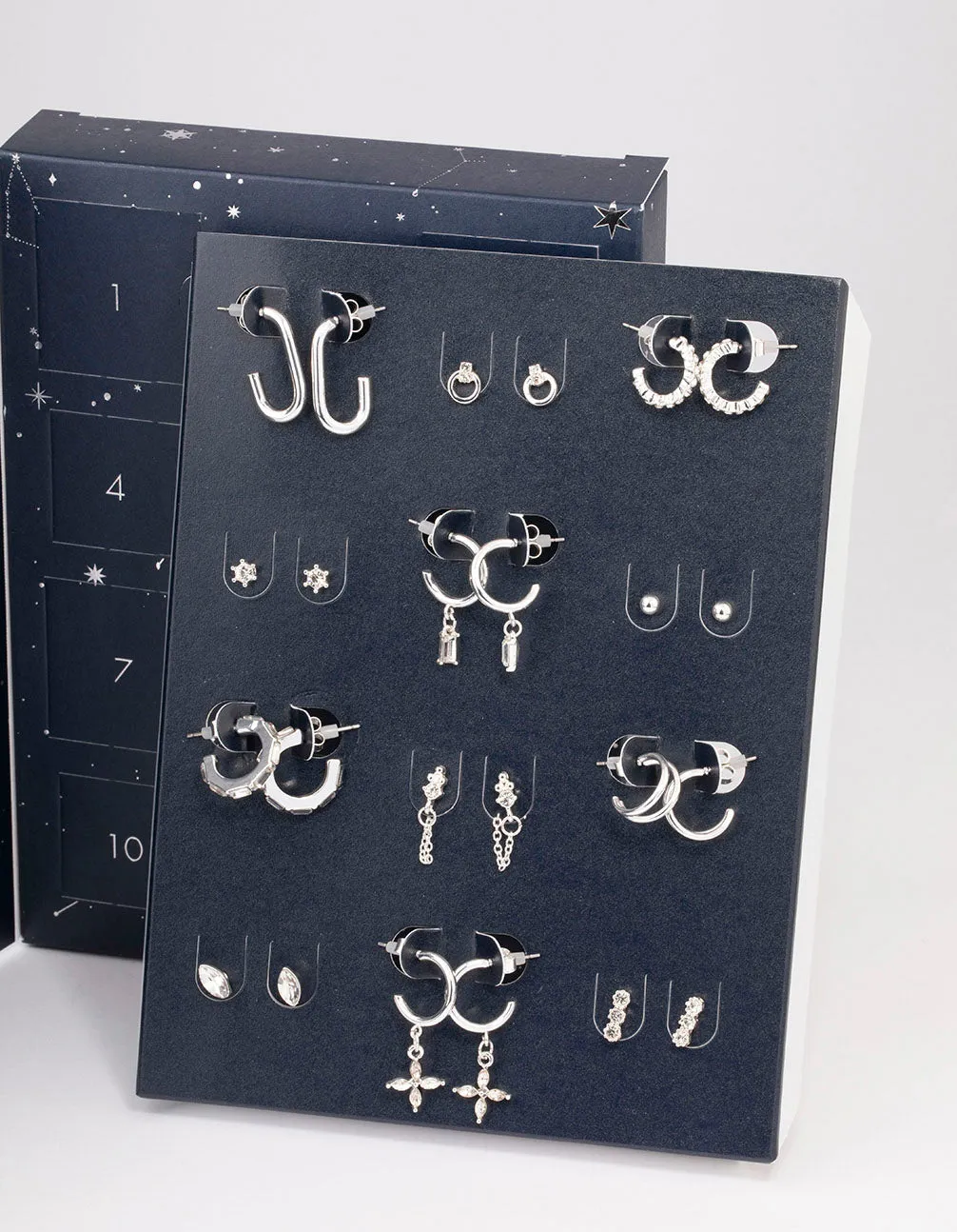 Silver Plated Diamante Bling 12 Days of Christmas Advent Calendar