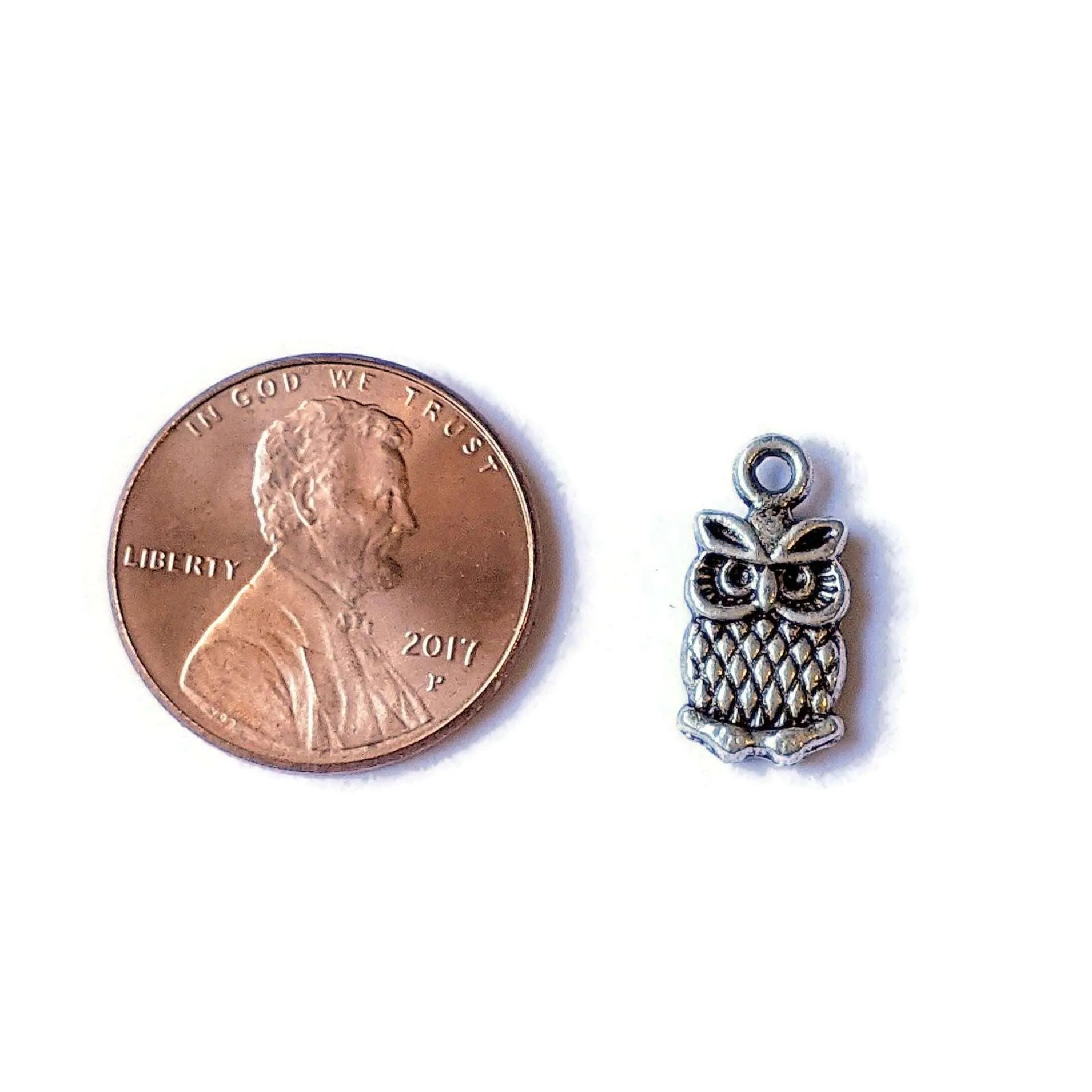 Silver Tiny Owl Charm