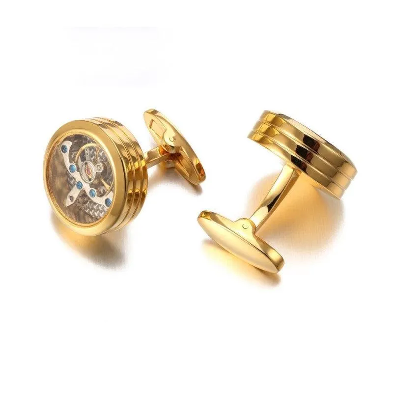 Sophisticated Automatic Watch Face Cufflinks