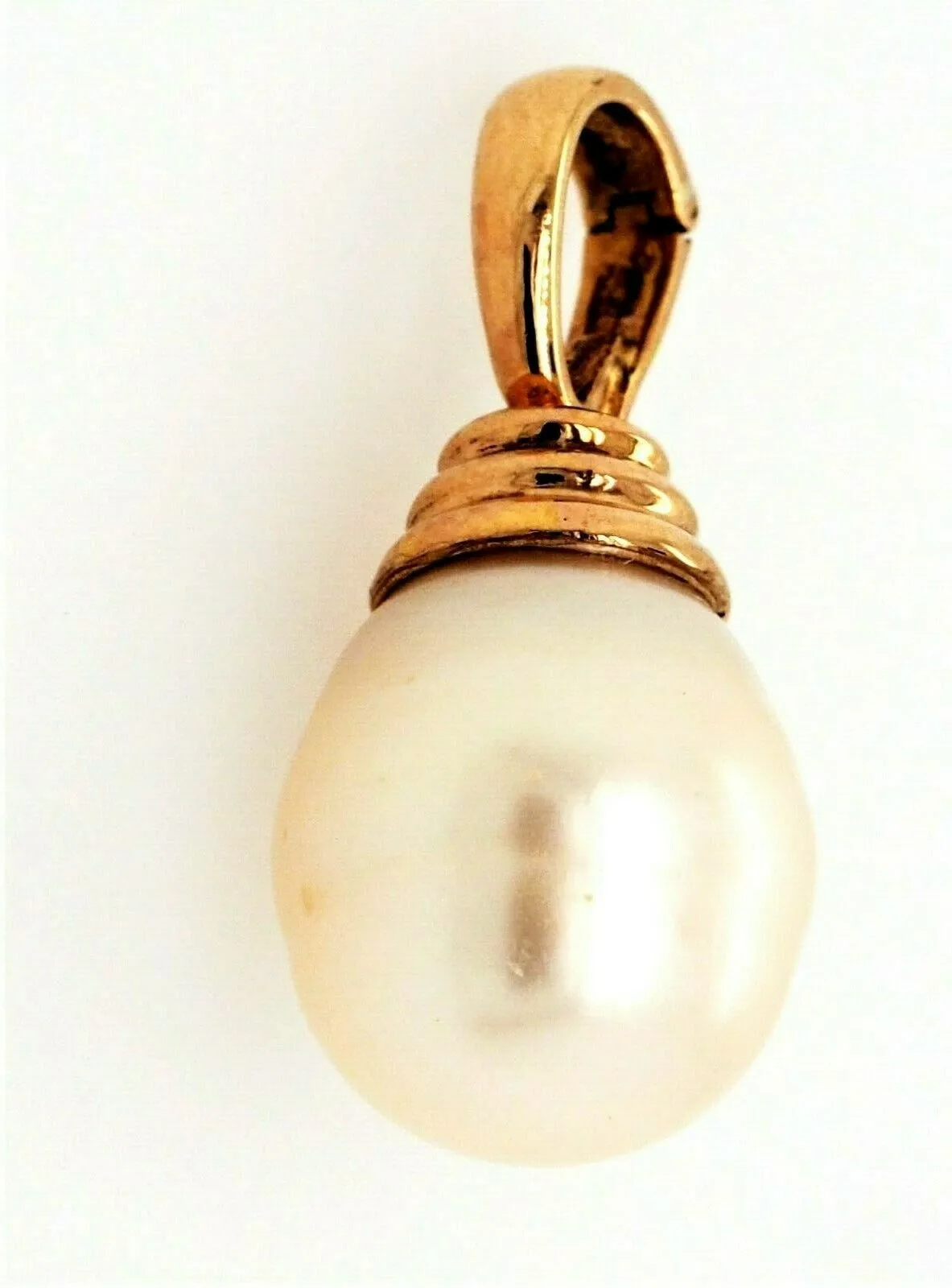 South Sea Pearl & 14ct Yellow Gold Pendant Fine Jewellery Creamy White Pearl