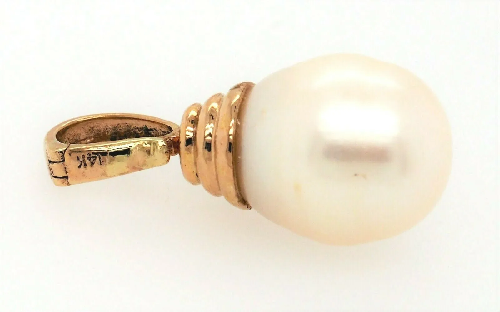 South Sea Pearl & 14ct Yellow Gold Pendant Fine Jewellery Creamy White Pearl