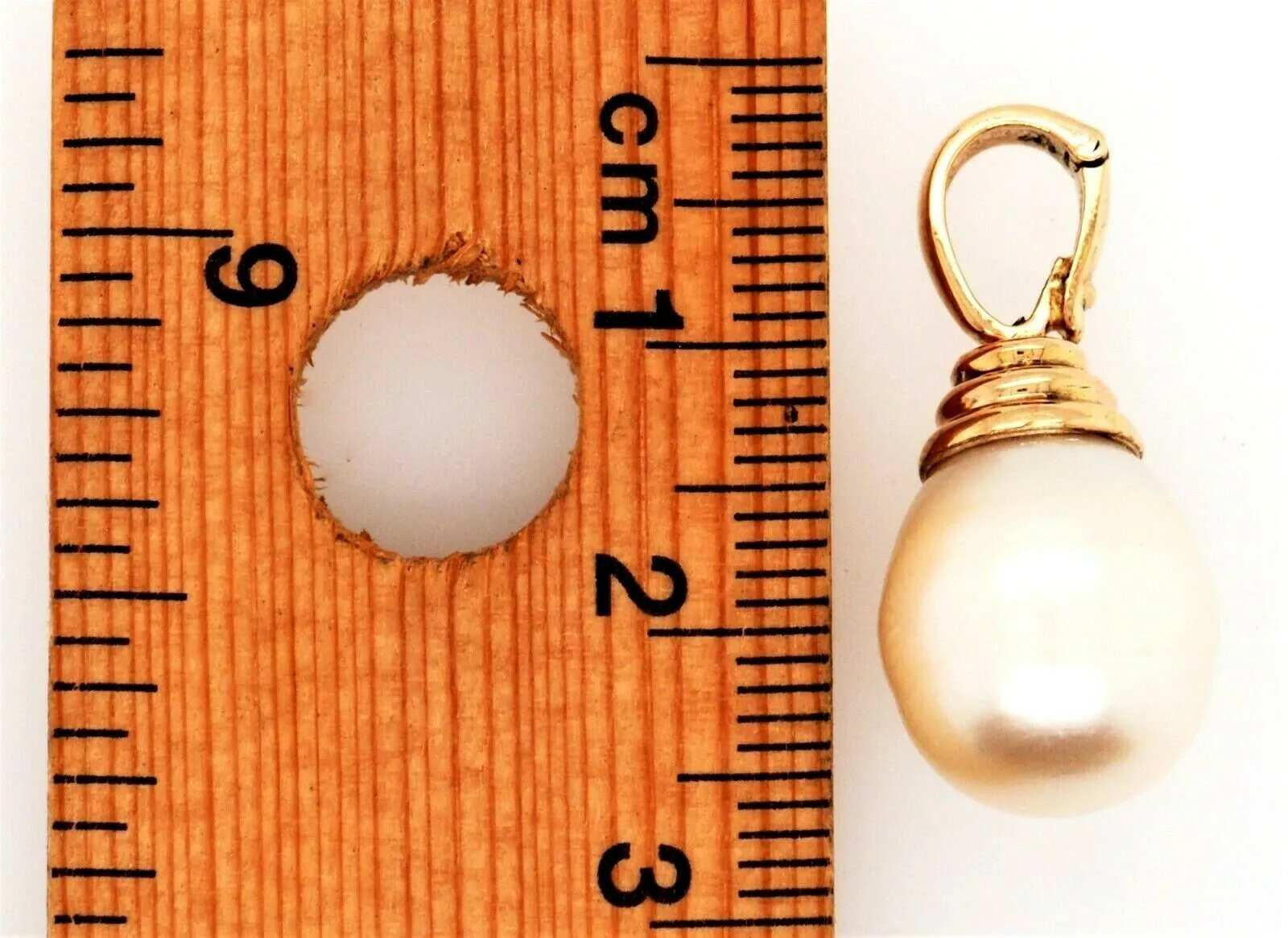 South Sea Pearl & 14ct Yellow Gold Pendant Fine Jewellery Creamy White Pearl