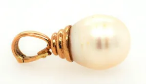 South Sea Pearl & 14ct Yellow Gold Pendant Fine Jewellery Creamy White Pearl