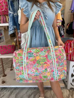 Southern Town Quilted Reversible Weekender Bag