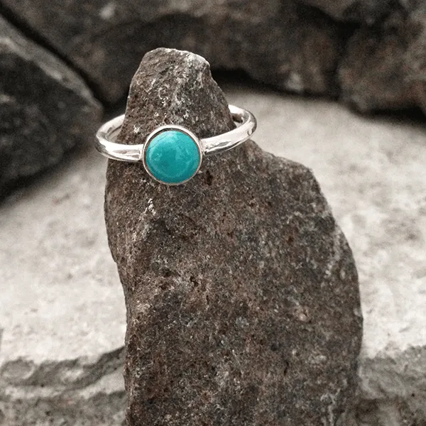 Stacking Turquoise Silver Ring