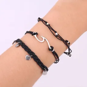 Stainless steel disc bracelet set