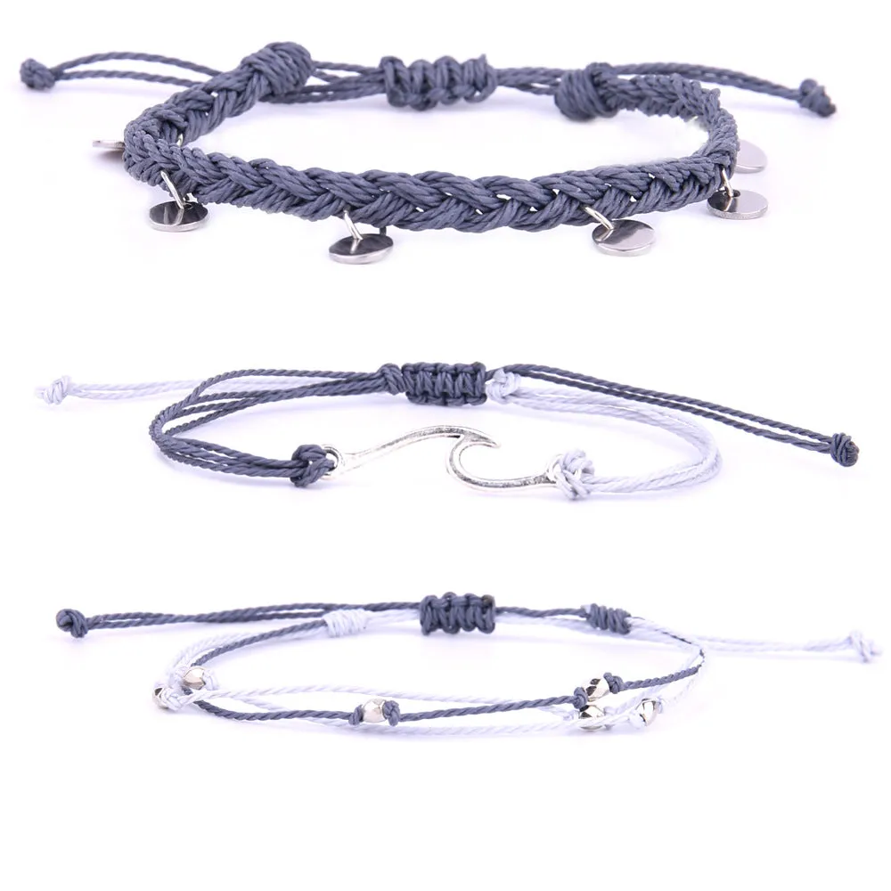 Stainless steel disc bracelet set