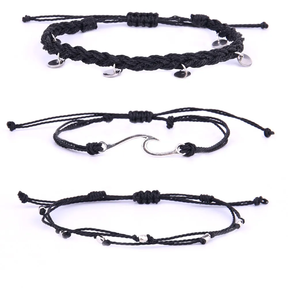 Stainless steel disc bracelet set