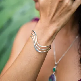 Sterling Triple Wave Cuff
