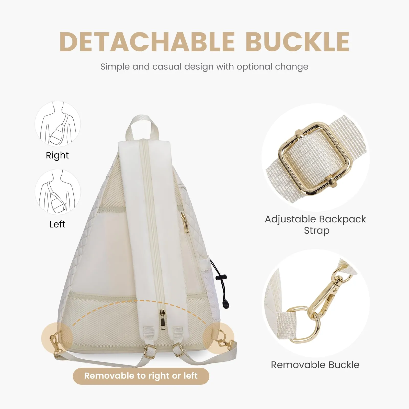 Sucipi Pickleball Bag for Women, Pickleball Backpack with Fence Hook Reversible Quilted Crossbody Sling Bag Tennis Bag Backpack Pickle Ball Paddle Bag-Holds Paddles, Pickleballs Accessories