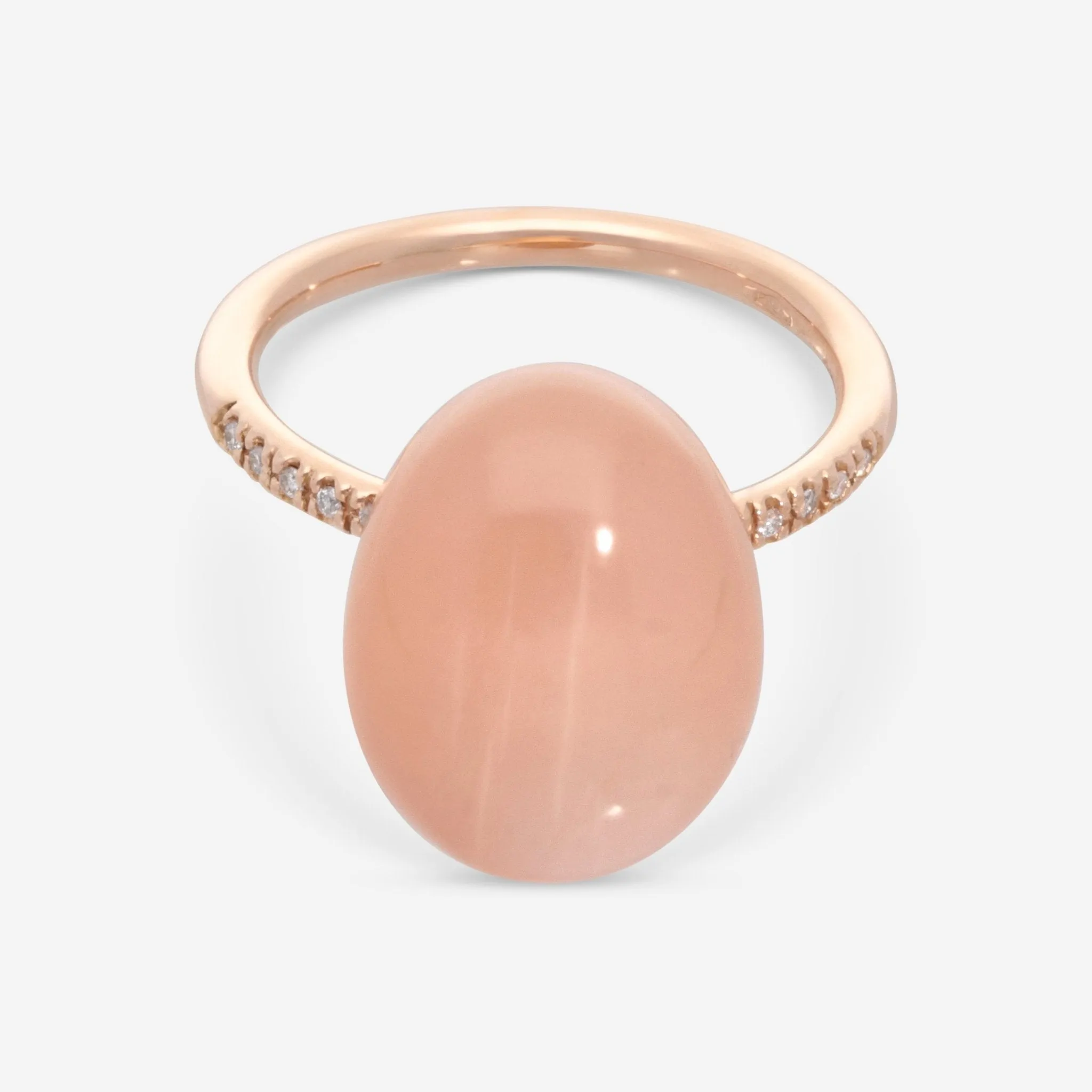 SuperOro Meteo 18K Rose Gold Diamond & Orange Moonstone Statement Ring METEO/A696