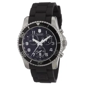 Swiss Army 241431 Men's Maverick Black Dial Black Rubber Strap Chronograph Watch